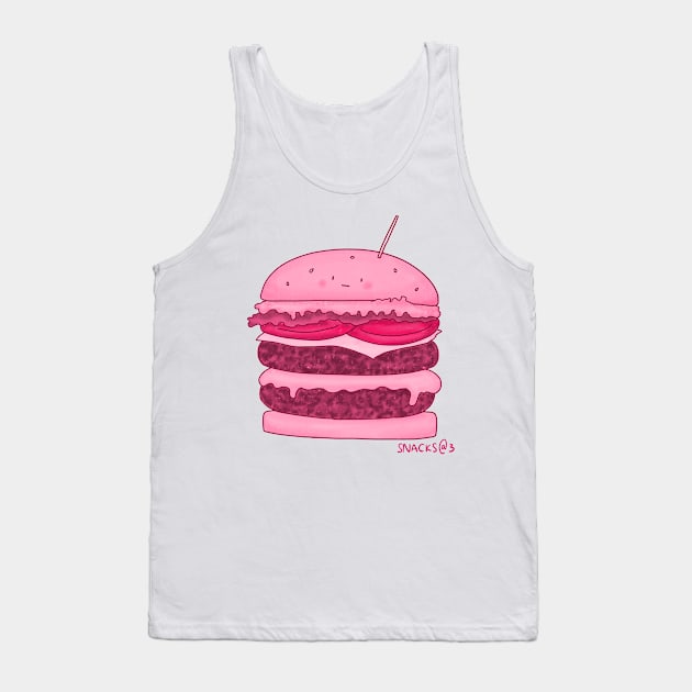 PINK Cheese Burger Tank Top by Snacks At 3